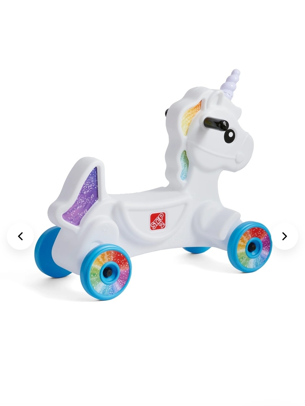Step2 White Unicorn Ride-On Walker with Rainbow Wheels